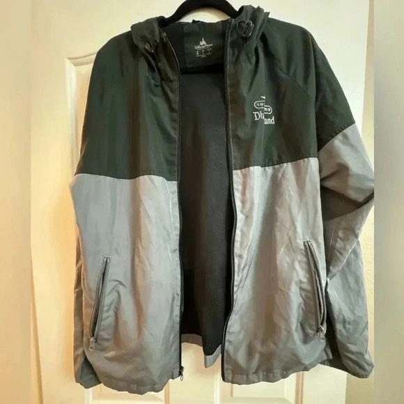Disney Parks 1955 Disneyland Black Gray Zip Up Windbreaker Rain Jacket Medium - Picture 14 of 14